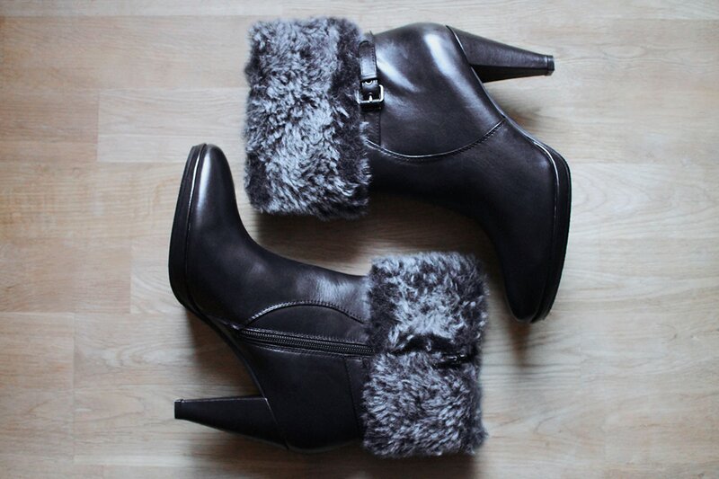 A pair of fur lined boots for women created by the famous Italian shoe designer Bruno Premi