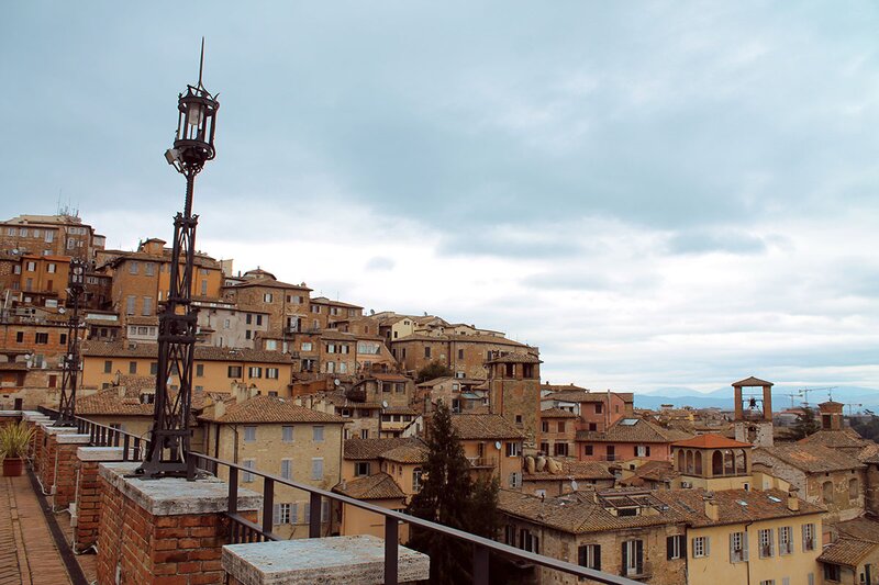 A view of Perugia old town and surroundings